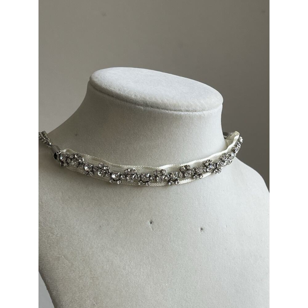 American Eagle Chocker Necklace Rhinestone Bling Ribbon 14-16 Inch